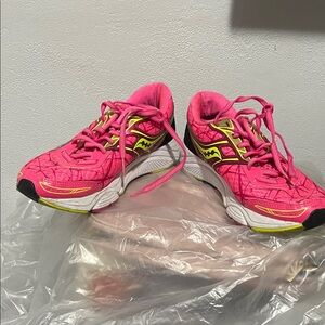 Saucony Women's Neon Pink and Yellow Sneakers